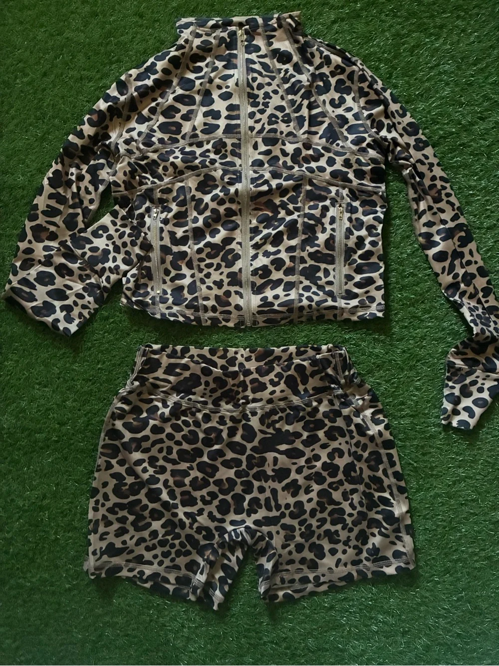Leopard Print Zip-Up 2 Piece